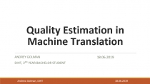 Quality Estimation in Machine Translation