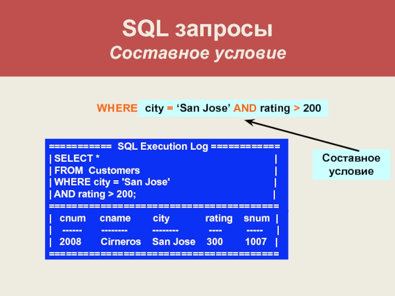 Sql запрос select where. SQL запрос where. Составные запросы. Условие where в SQL запросе. Select from.