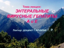 Тема лекции: ЭНТЕРАЛЬНЫЕ ВИРУСНЫЕ ГЕПАТИТЫ А и Е