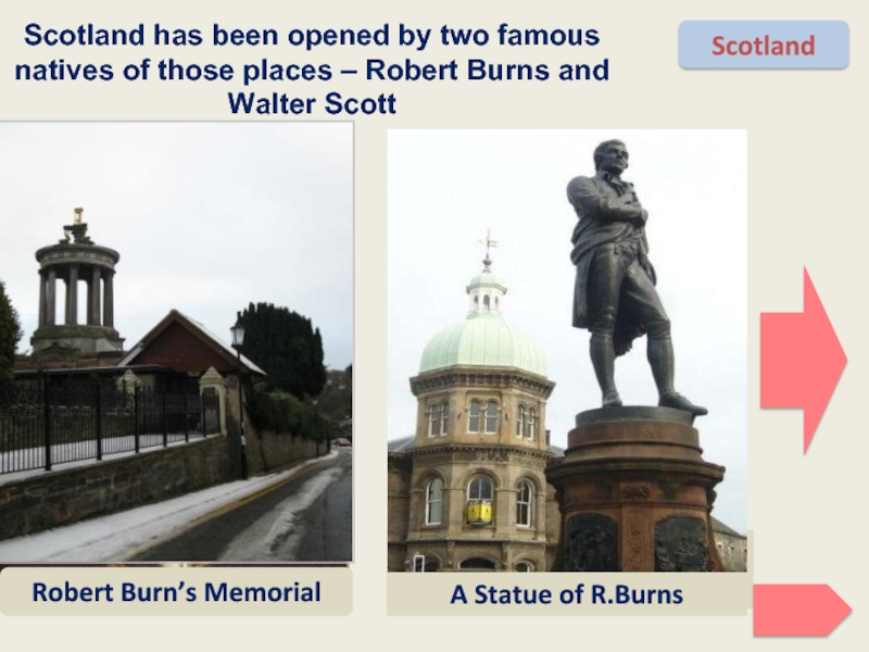 Scotland has been opened by two famous natives of those places – Robert Burns and Walter ScottScotland
