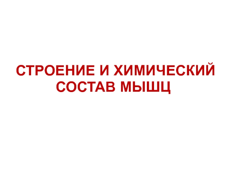 СТРОЕНИЕ И ХИМИЧЕСКИЙ
СОСТАВ МЫШЦ