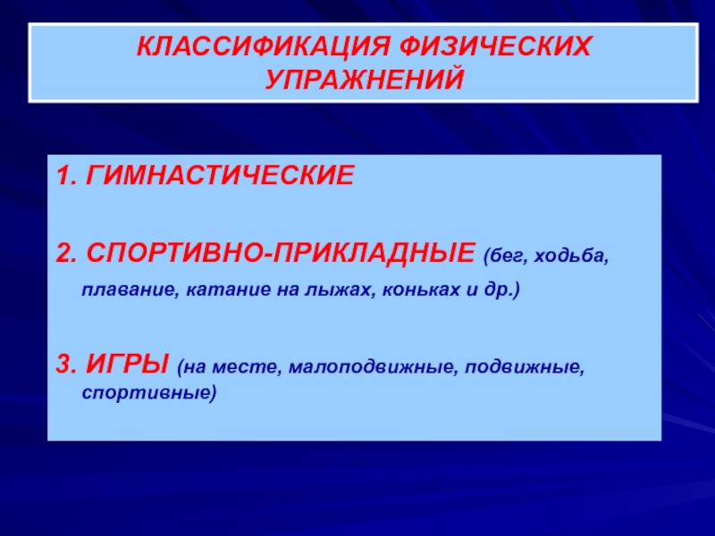 Презентация классификация физических упражнений