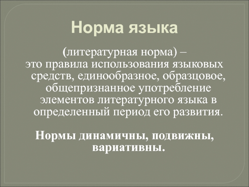 Нормы литературного языка