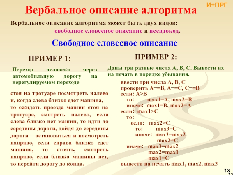 Правила словесное описание. Словесное описание алгоритма. Словесное описание.