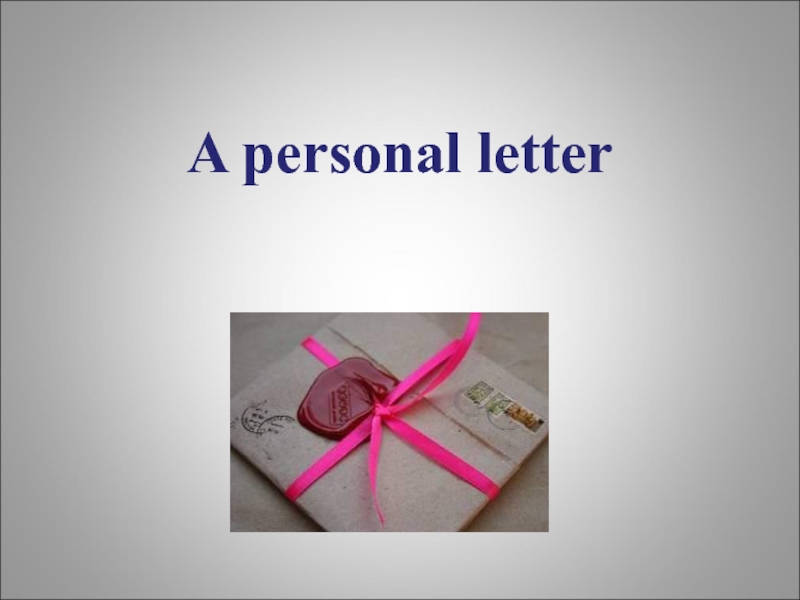 A personal letter