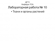 ДГТУ Кафедра ТСА Лабораторная работа № 10