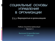 Бюрократия в организациях