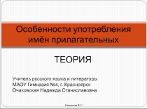 Особенности употребления имён прилагательных 10 класс