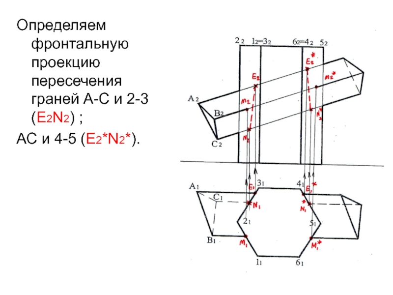 Пересечение граней. Фронтальная проекция. Фронтальная проекция костей.