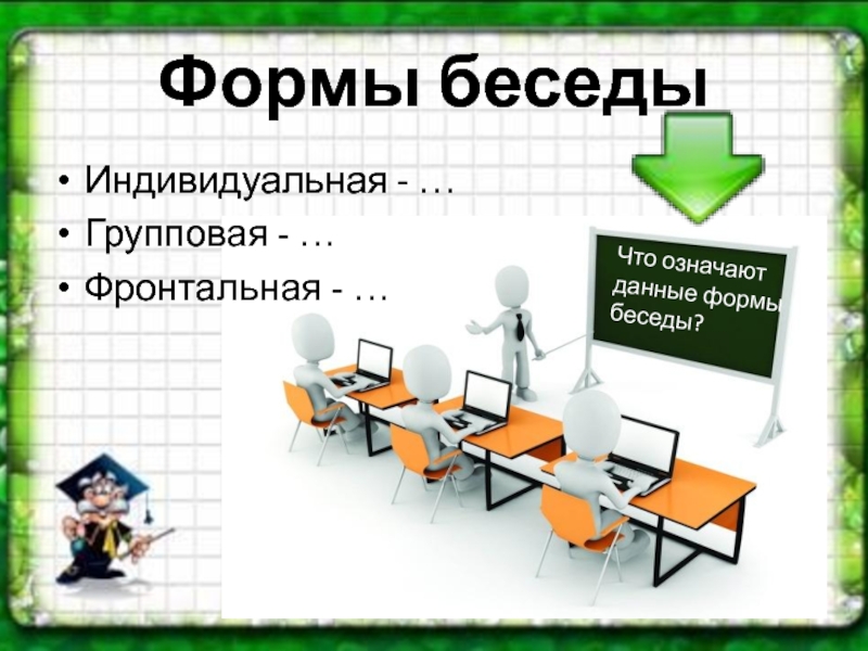 Фронтальная индивидуальная групповая. Формы беседы. Индивидуальная и групповая работа. Формы работы фронтальная индивидуальная групповая. Фронтальная и индивидуальная работа на уроке.