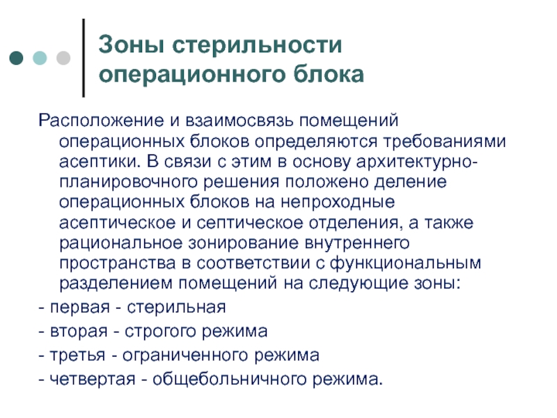 Режим работы операционного блока презентация