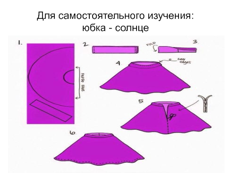 Технологическая карта изготовления юбки солнце