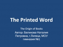 The Printed Word