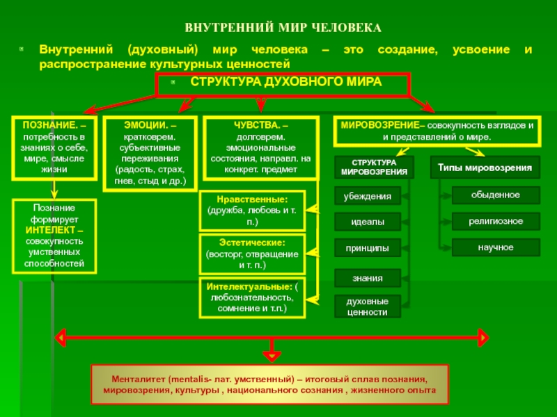 Внутренний мир человека структура