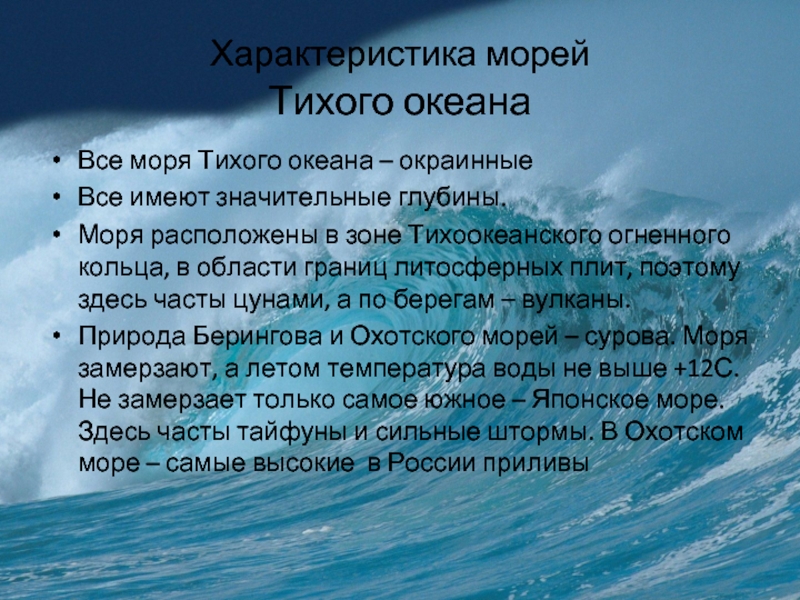 Проект моря тихого океана