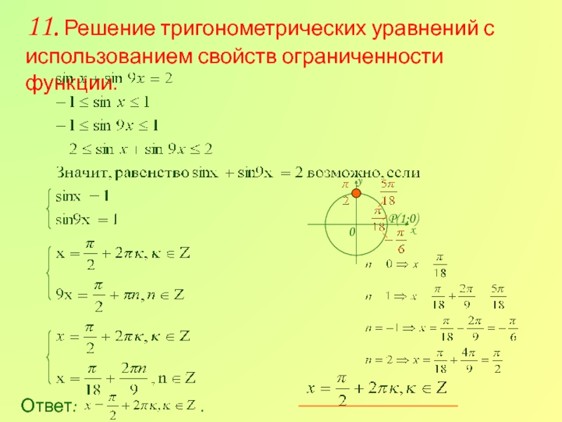 Алгоритмы решения тригонометрических уравнений проект