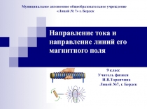 Физика 9 класс Направление тока и направление линий его магнитного поля.