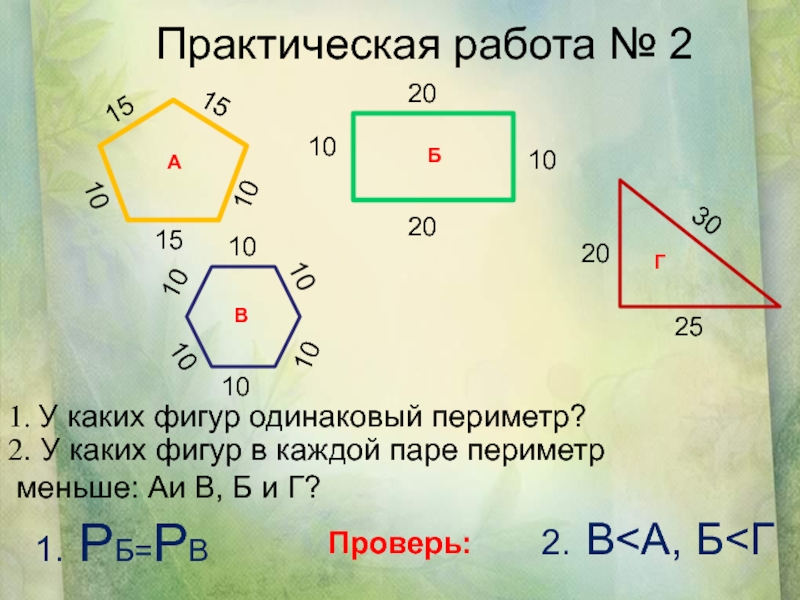 Презентация нахождение периметра 2 класс