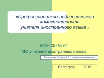 Профессионально-педагогическая компетентность учителя иностранного языка