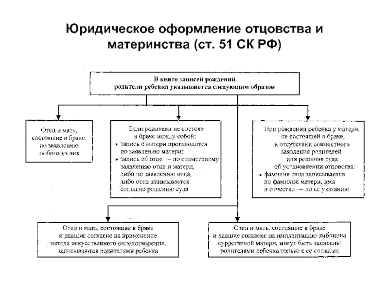 Установление происхождения детей семейное право презентация