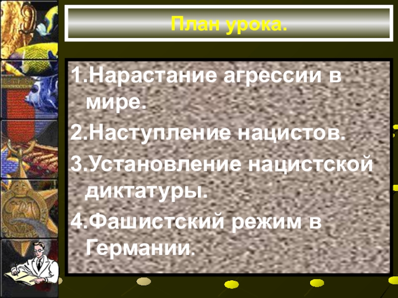 Нарастание агрессии в мире установление нацистской диктатуры в германии презентация 10 класс