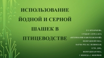 ИСПОЛЬЗОВАНИЕ ЙОДНОЙ И СЕРНОЙ ШАШЕК В ПТИЦЕВОДСТВЕ