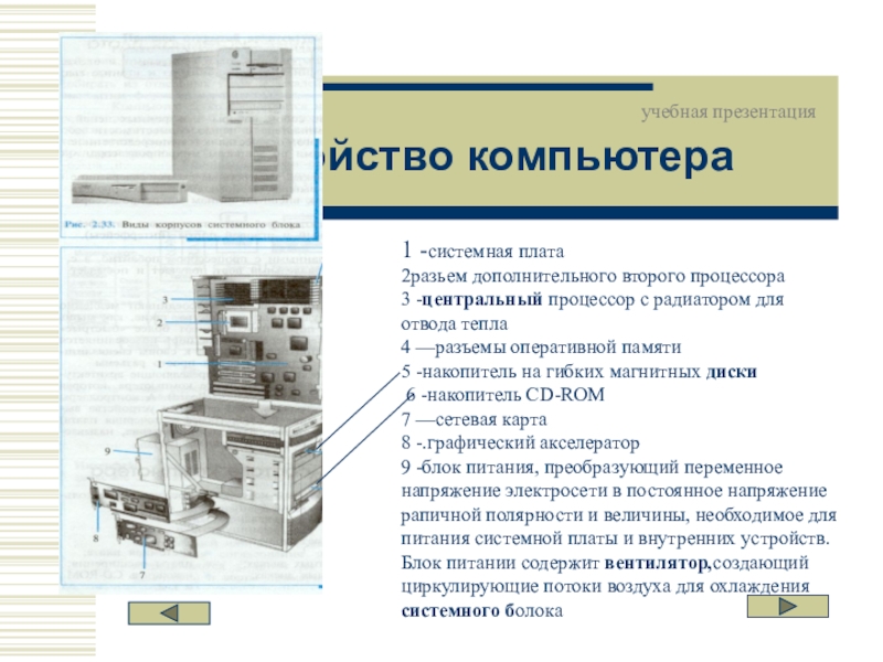 Устройство компьютера 10 класс