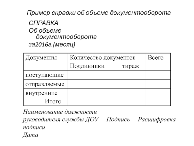 Образец внутренней справки