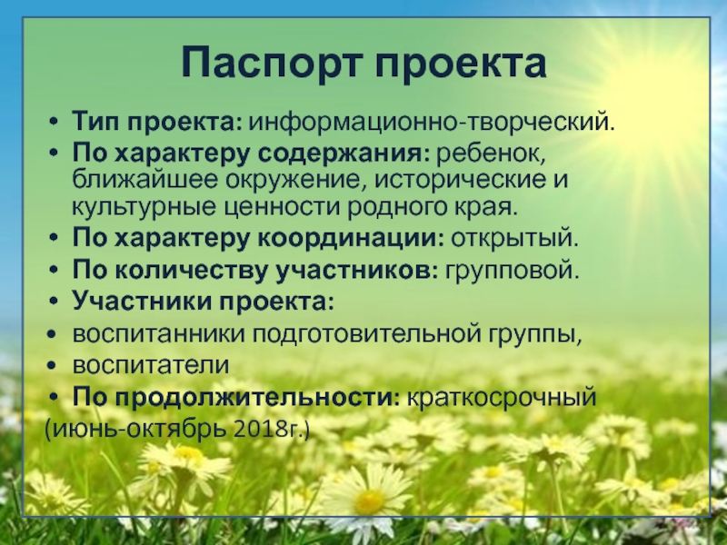 Информационно творческий проект