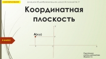 Координатная плоскость
6 класс
х
у
А ( х;у )
х
у
0
САМООБРАЗОВАНИЕ
Донецкая