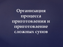 Организация процесса приготовления и приготовление сложных супов