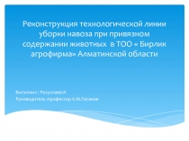 Реконструкция технологической линии уборки навоза при привязном содержании