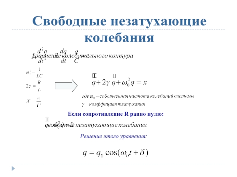 Свободные незатухающие колебания