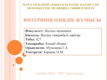 ИНТЕРННІҢ ӨЗІНДІК ЖҰМЫСЫ