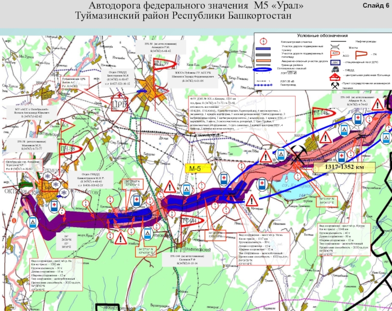 Подробная карта дороги м5