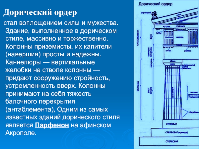 Каннелюры дорического ордера. Дорический ордер. Здания с дорическим ордером. Дорический стиль колонн.