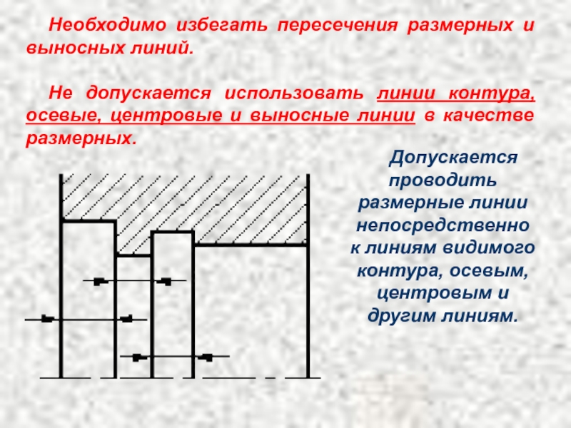 Разрешается ли пересечение размерных линий на чертеже