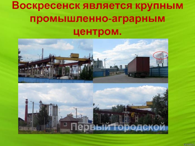 Воскресенск является крупным промышленно-аграрным центром.