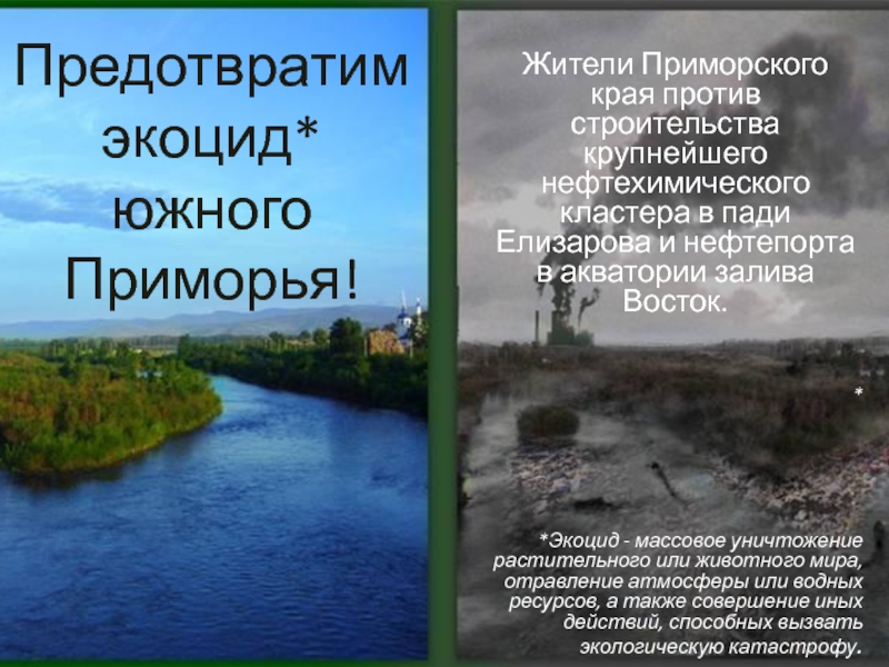 Презентация Предотвратим экоцид* южного Приморья!