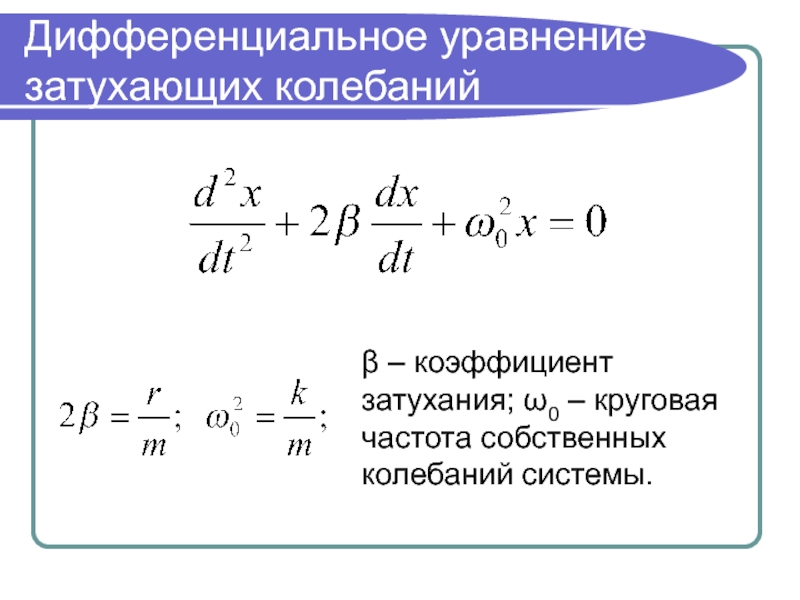 Уравнение свободных колебаний