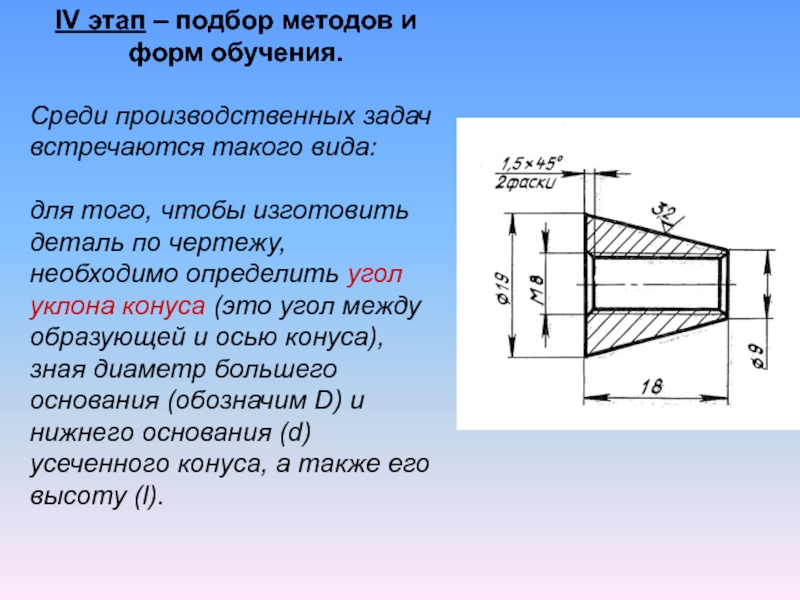 Конусность на чертежах