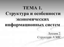Структура и особенности экономических информационных систем