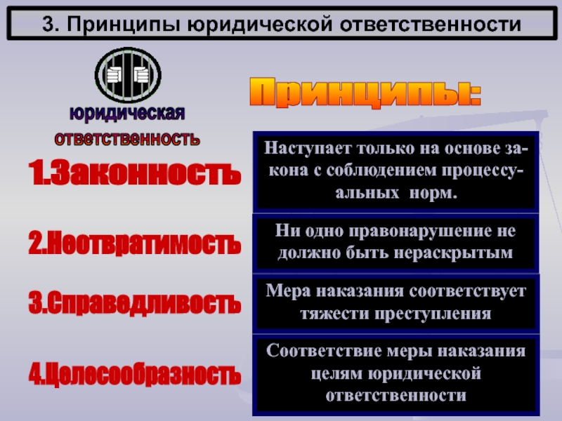 Под юридической ответственностью понимают ответственность за совершенные деяния план