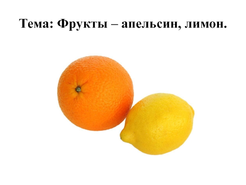 Презентация к уроку. Фрукты: апельсин, лимон.