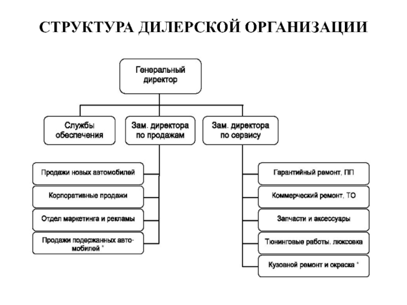 Структура автосалона схема