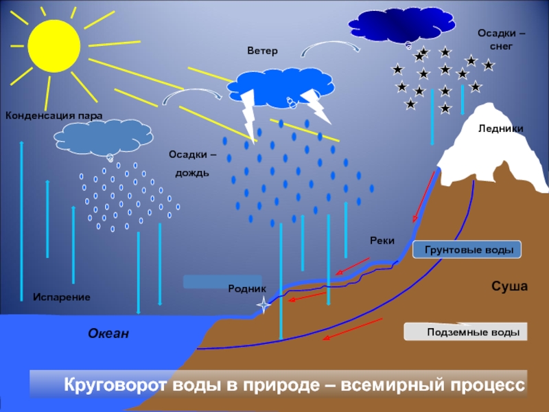 Какой природный процесс изображен на схеме атмосферные осадки