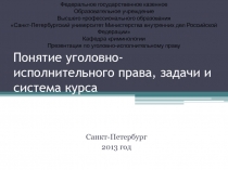 Понятие уголовно-исполнительного права, задачи и система курса 