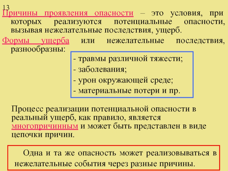 По времени проявления опасности бывают