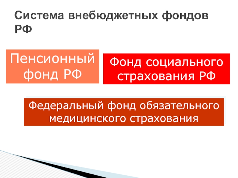 Презентация Система внебюджетных фондов РФ