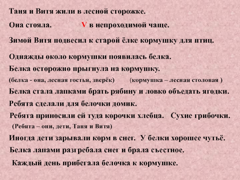 Диктант гостья 4 класс. Таня и Витя жили в Лесной сторожке зимой. Таня и Витя жили в Лесной сторожке зимой Витя подвесил. Изложение редкая гостья. Диктант гостья 3 класс.